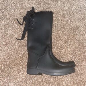 Coach Black Lace-Up Women's Boots